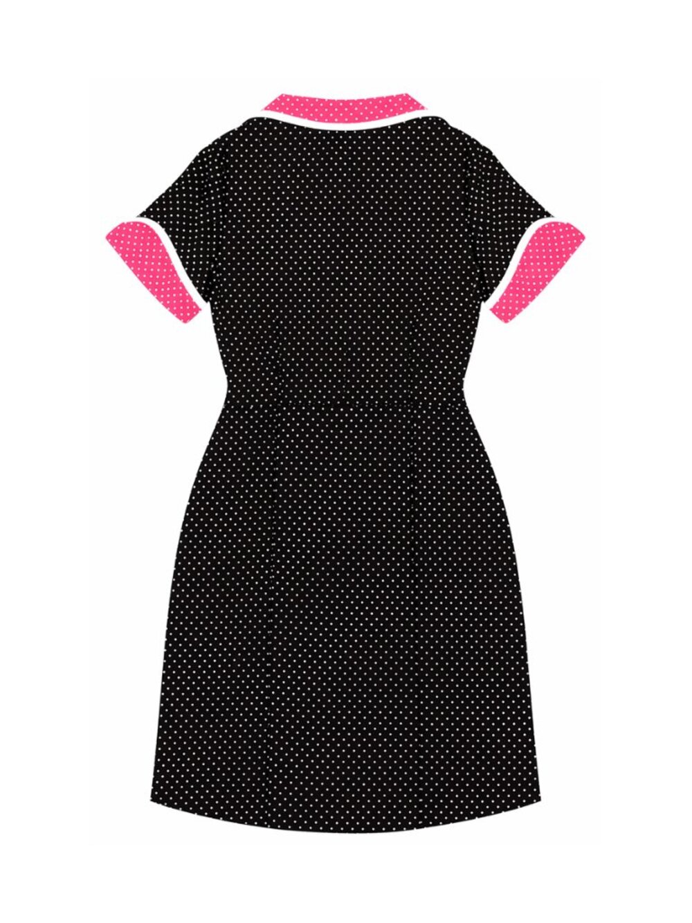 Sourpuss Clothing - Black & White Polka Dot Peggy Sue Dress Diner Waitress Retro - Picture 4 of 8